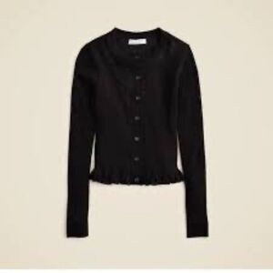 J.crew Ruffle-trim cotton gauze cardigan